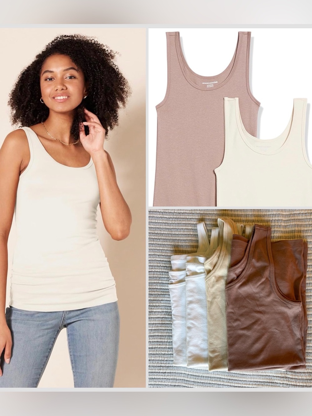 4 Layering Scoop Neck Neautral Tank Tops